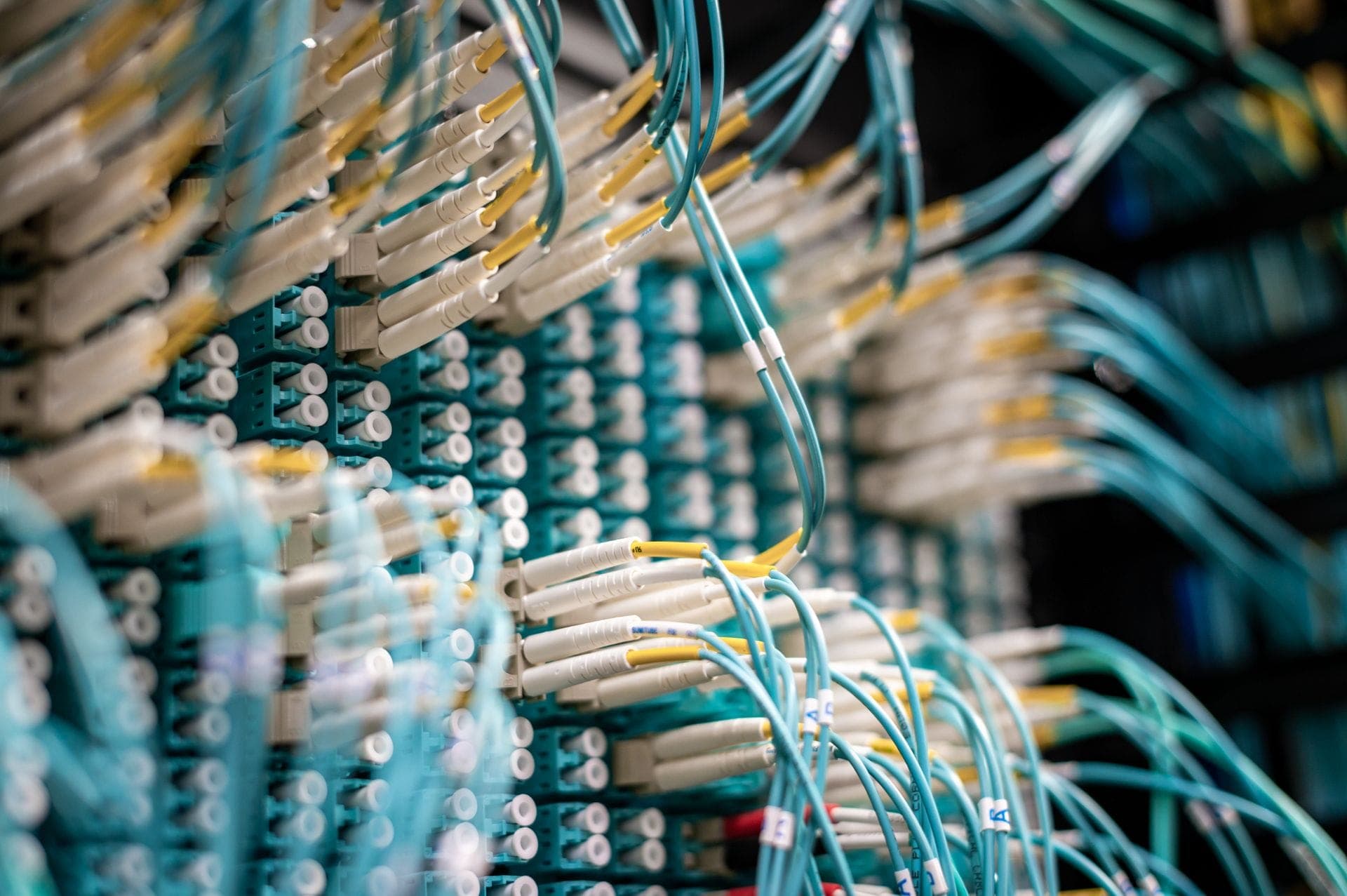 Fibre optic patch panels in a network cabinet